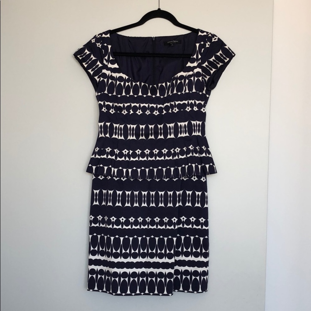 Printed peplum sheath